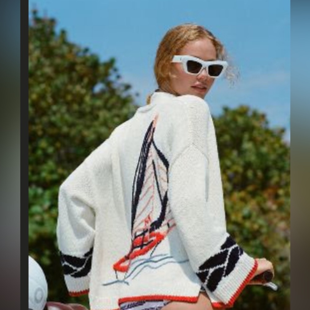 Maeve Anthropologie size XS/S sailboat cardigan sweater